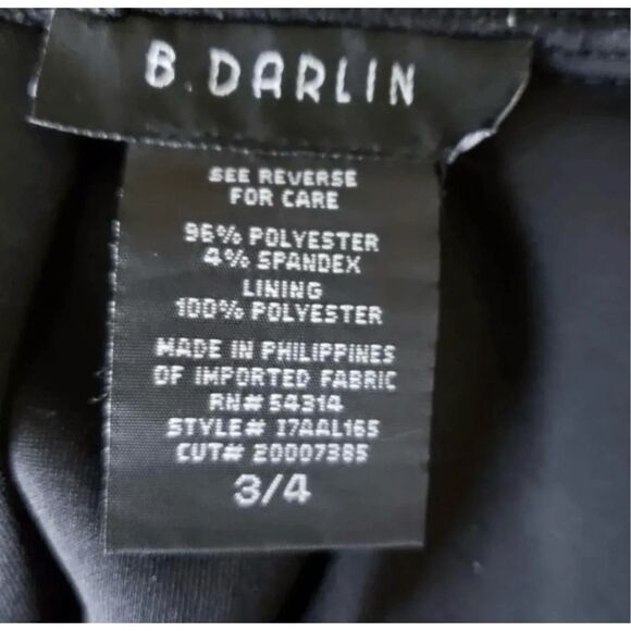 B.Darlin Fit & Flare Mini Dress Size 3/4 Black Red Floral Embroidered Open Back - Picture 8 of 10